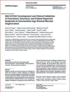 Scientific Publication: MACUSTAR: Development and Clinical Validation of Functional, Structural, and Patient-Reported Endpoints in Intermediate Age-Related Macular Degeneration